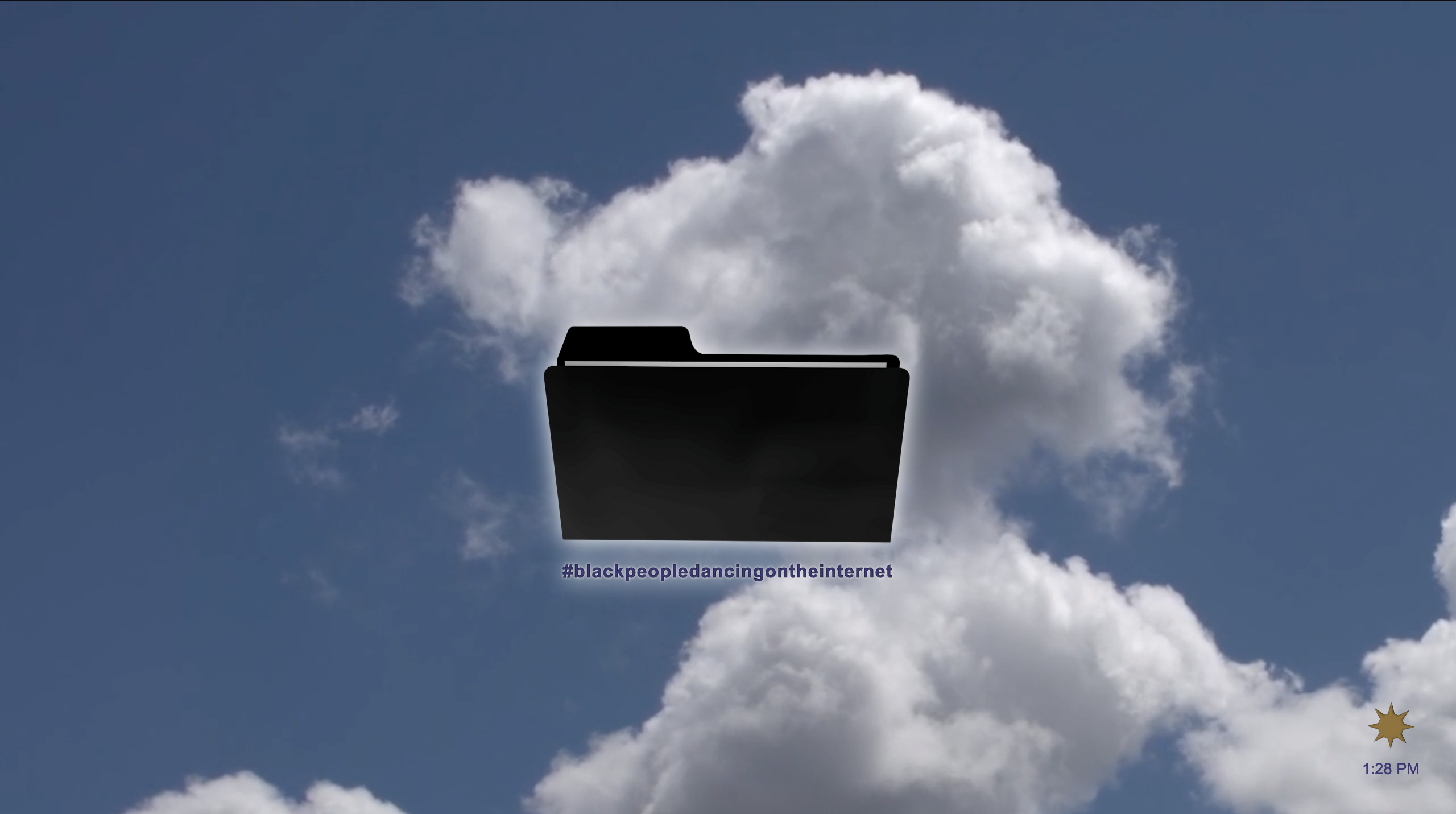 a black folder floating in the clouds