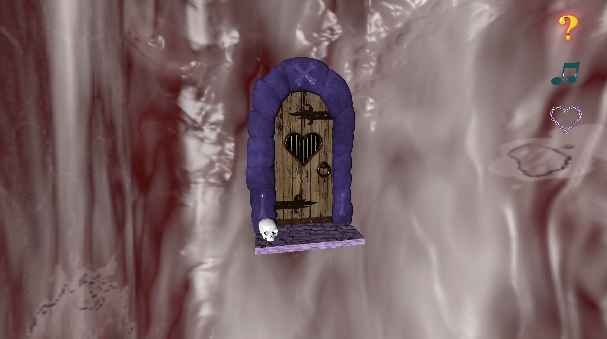 a dungeon door floating in a slimy space